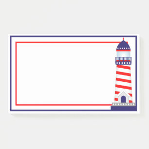 Red White Blue Patriotic Lighthouse Post-It Notes