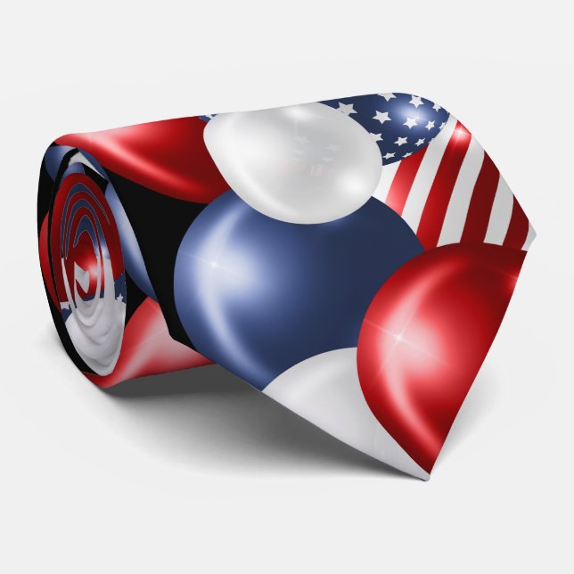 RED WHITE BLUE PATRIOTIC MENS TIE (Rolled)