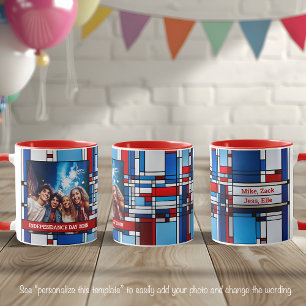 Red White Blue Patriotic Stained Glass Photo 019 Mug