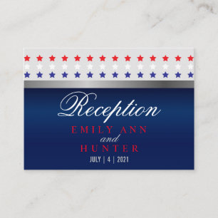 Red, White & Blue Patriotic Star Wedding Enclosure Card