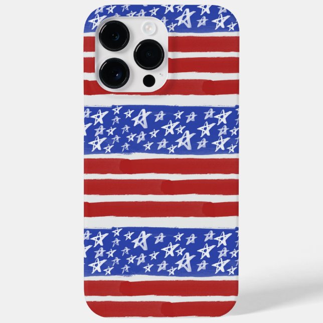 RED WHITE BLUE PATRIOTIC STARS AND STRIPES Case-Mate iPhone CASE (Back)