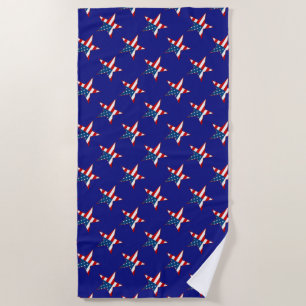 Red White & Blue Patriotic Stars Beach Towel