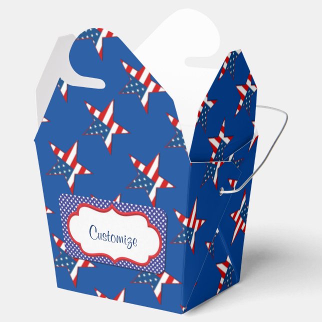 Red White & Blue Patriotic Stars Favour Box (Opened)