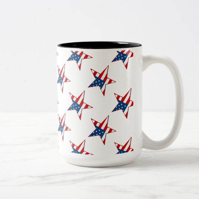Red White & Blue Patriotic Stars Mug 2 (Right)