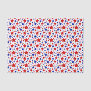 Red white blue Patriotic stars pattern tissue Paper