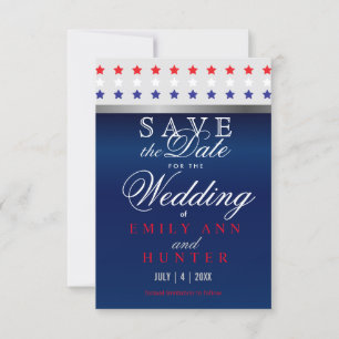 Red, White & Blue Patriotic Stars Save The Date