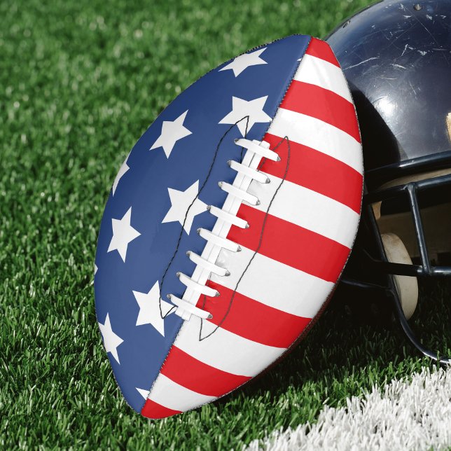 Red White & Blue Patriotic USA American Flag Football (usa american flag football)