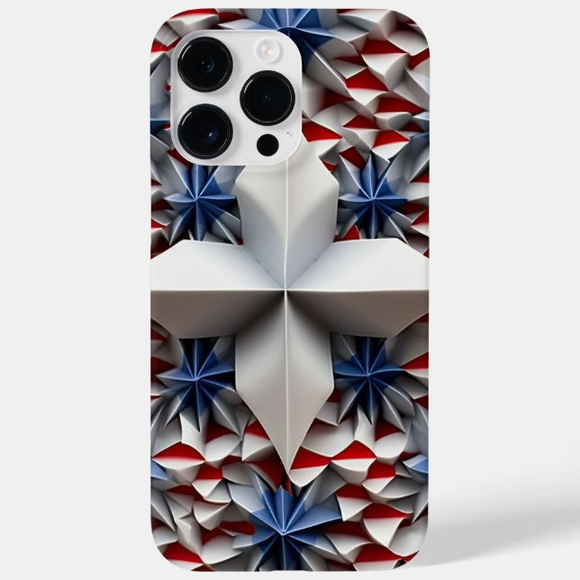 RED WHITE BLUE PATRIOTIC USA STARS Case-Mate iPhone CASE (Back)