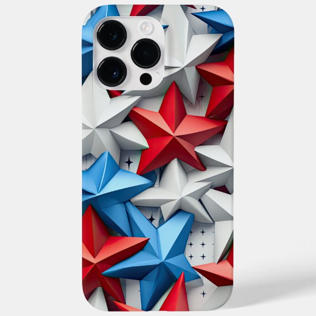 RED WHITE BLUE PATRIOTIC USA STARS Case-Mate iPhone CASE (Back)