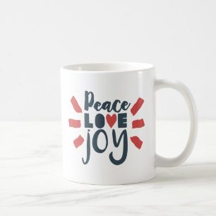Red White Blue Peace Love Joy Gift Mug