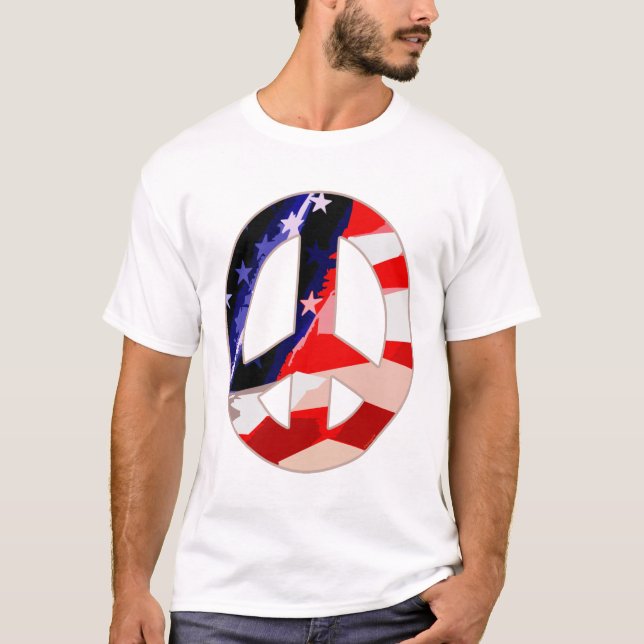 Red White & Blue Peace Sign t-shirt (Front)