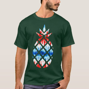 Red White Blue Pineapple USA Independence Day July T-Shirt