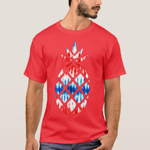 Red White Blue Pineapple USA Independence Day July T-Shirt