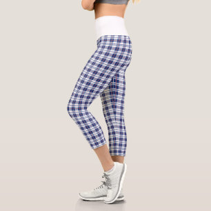 Red, White & Blue Plaid Capri Leggings