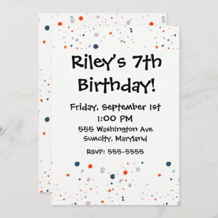 Red White & Blue Playful Confetti Invitations