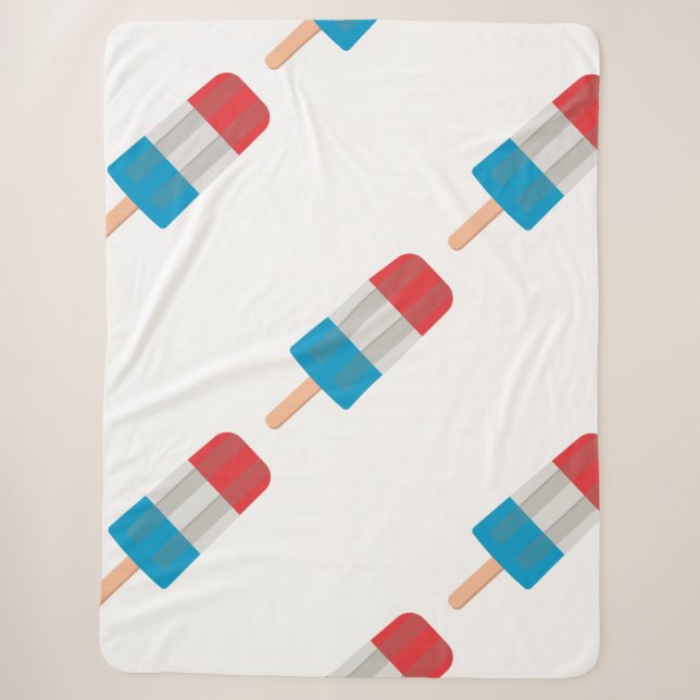 red white blue Popsicle Sherpa Blanket (Front)