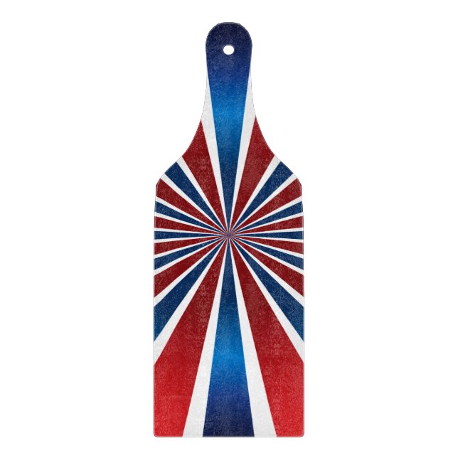 Red White Blue Radial Pattern   Cutting Board (Front)