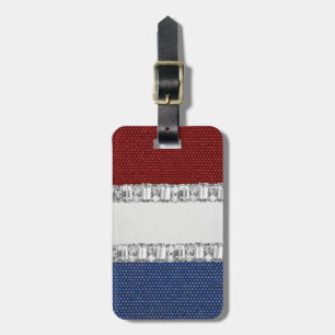 Red White & Blue Rhinestone Luggage Tag