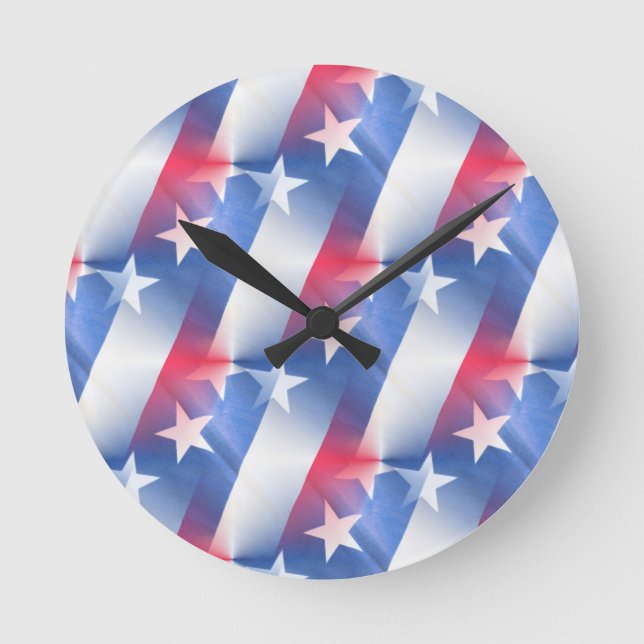 red white blue round clock (Front)