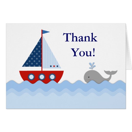 Red White Blue Sailboat Thank You Cards | Zazzle.co.uk