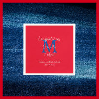 Red White Blue Scarlet Graduation Name Monogram 