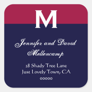 Red, White Blue Simple and Elegant Square Sticker