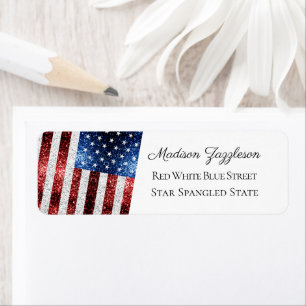 Red White Blue Sparkles USA flag