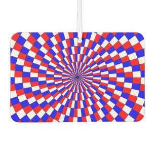 Red White Blue Spiral by Kenneth Yoncich Car Air Freshener