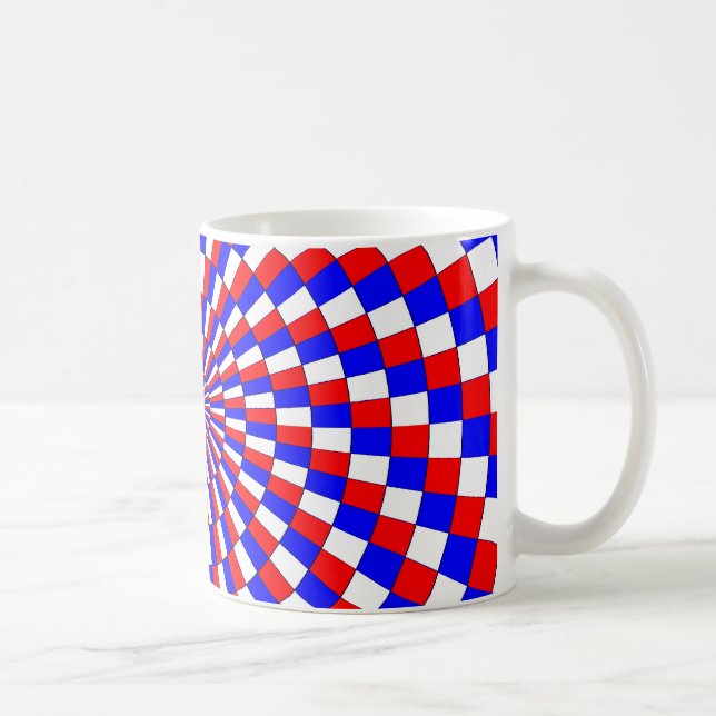 Red White Blue Spiral by Kenneth Yoncich Coffee Mug (Right)