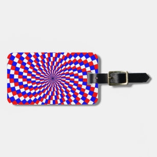 Red White Blue Spiral by Kenneth Yoncich Luggage Tag