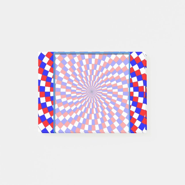 Red White Blue Spiral by Kenneth Yoncich Post-it Notes (Front)