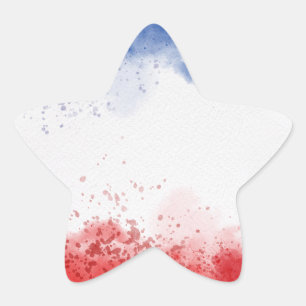 Red White Blue Splatters Star Sticker