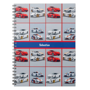 Red White Blue Sporty Sports Cars Teen Journal