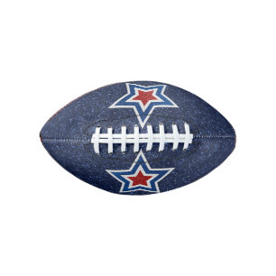 Red, White, Blue Star July 4 Glitter American Football