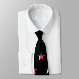 RED-WHITE-BLUE STAR necktie