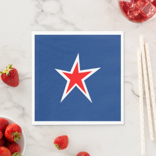 Red White Blue Star Paper Napkins