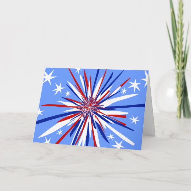 Red White & Blue Starburst Card (Front)