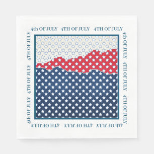 Red White & Blue Stars 4th of Jly Napkin