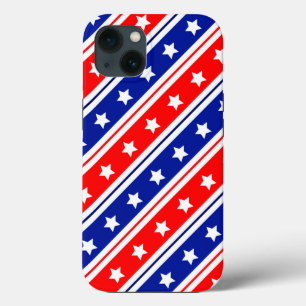 Red White Blue Stars and Stripes iPhone 13 Case