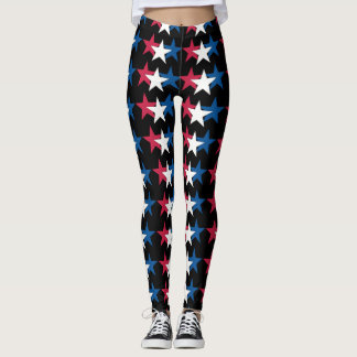 Red,White & Blue Stars Design Leggings
