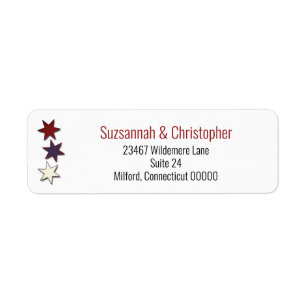 Red White Blue Stars Left Border Label