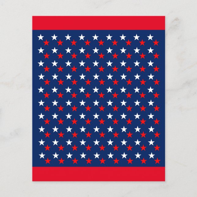 RED WHITE BLUE STARS PATTERN BACKGROUNDS WALLPAPER FLYER (Front)