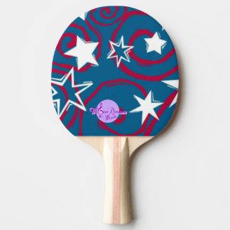 Red White & Blue Stars Ping Pong Paddle