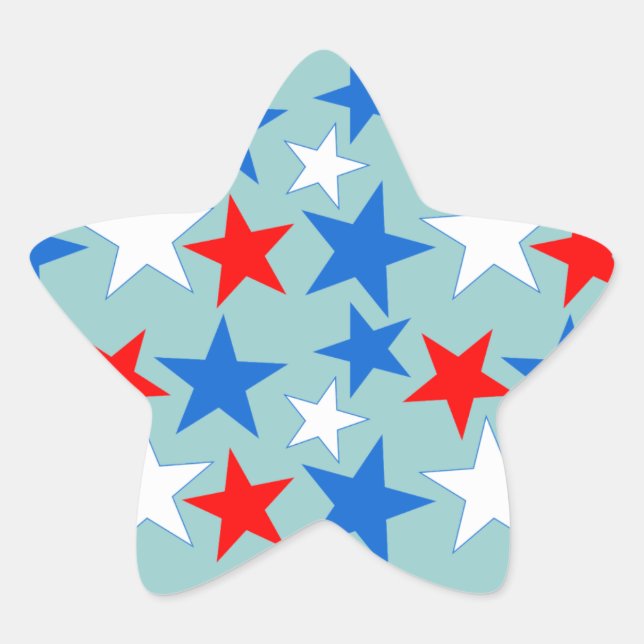Red White & Blue Stars Star Sticker (Front)