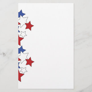 Red, White & Blue stars stationary Stationery