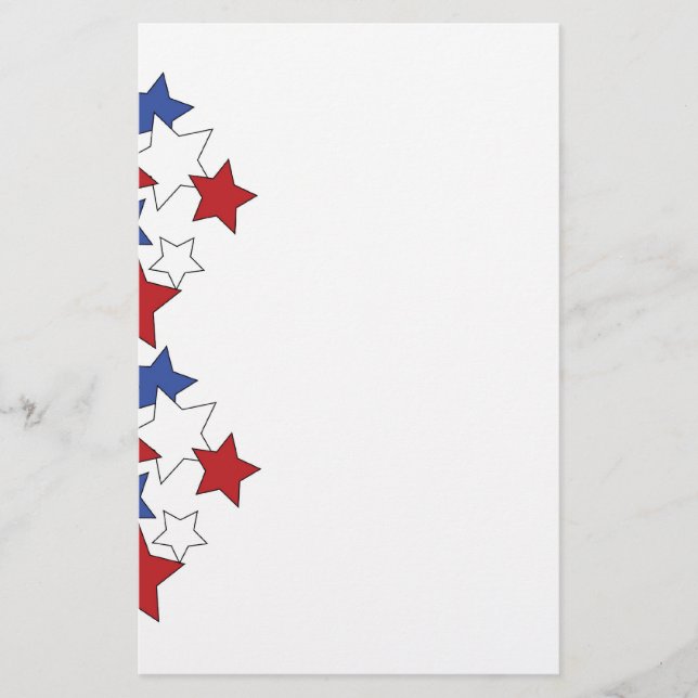 Red, White & Blue stars stationary Stationery (Front)