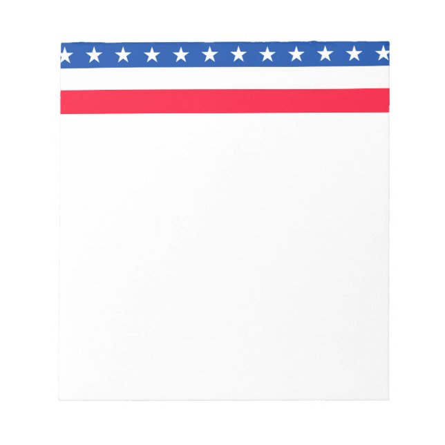 Red White Blue Stars Stripes Patriotic Notepad (Front)