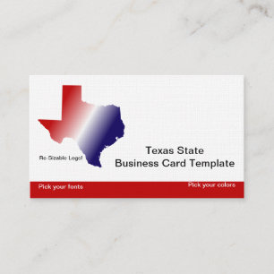 Red, White Blue State of Texas Logo Business Card