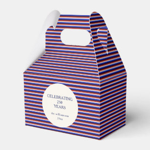 Red White Blue Stripe 250th Independence Day Name Favour Box