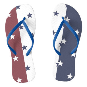 Red-White-Blue Stripe Flip Flops